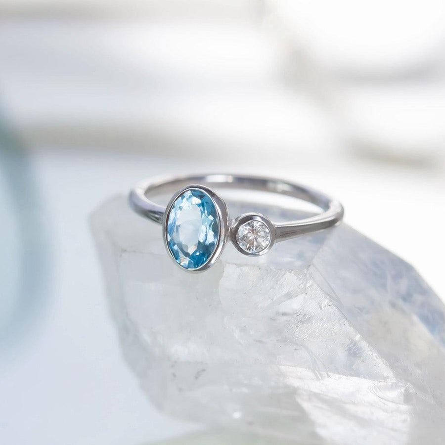 'Toi Et Moi' Ring - Aquamarine & Diamond