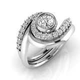 diamond wave ring in platinum