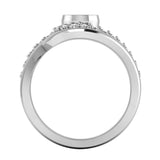 diamond wave ring in platinum