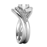 diamond wave ring in platinum