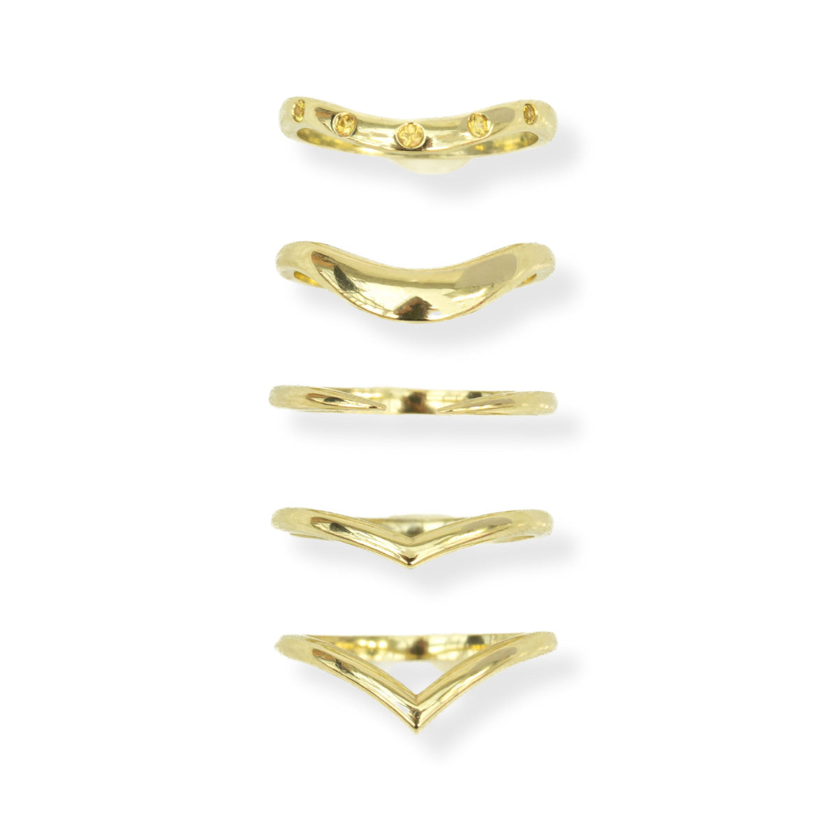 Contour Rings in yellow gold