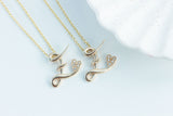 Letter E gold pendants with diamond heart