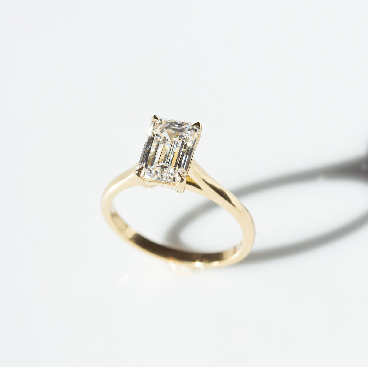 Clio Emerald Cut Diamond Solitaire Ring