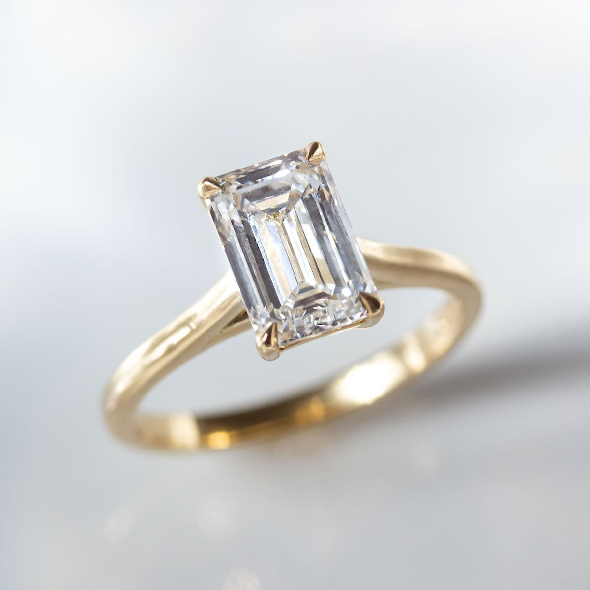 Clio Emerald Cut Diamond Solitaire Ring