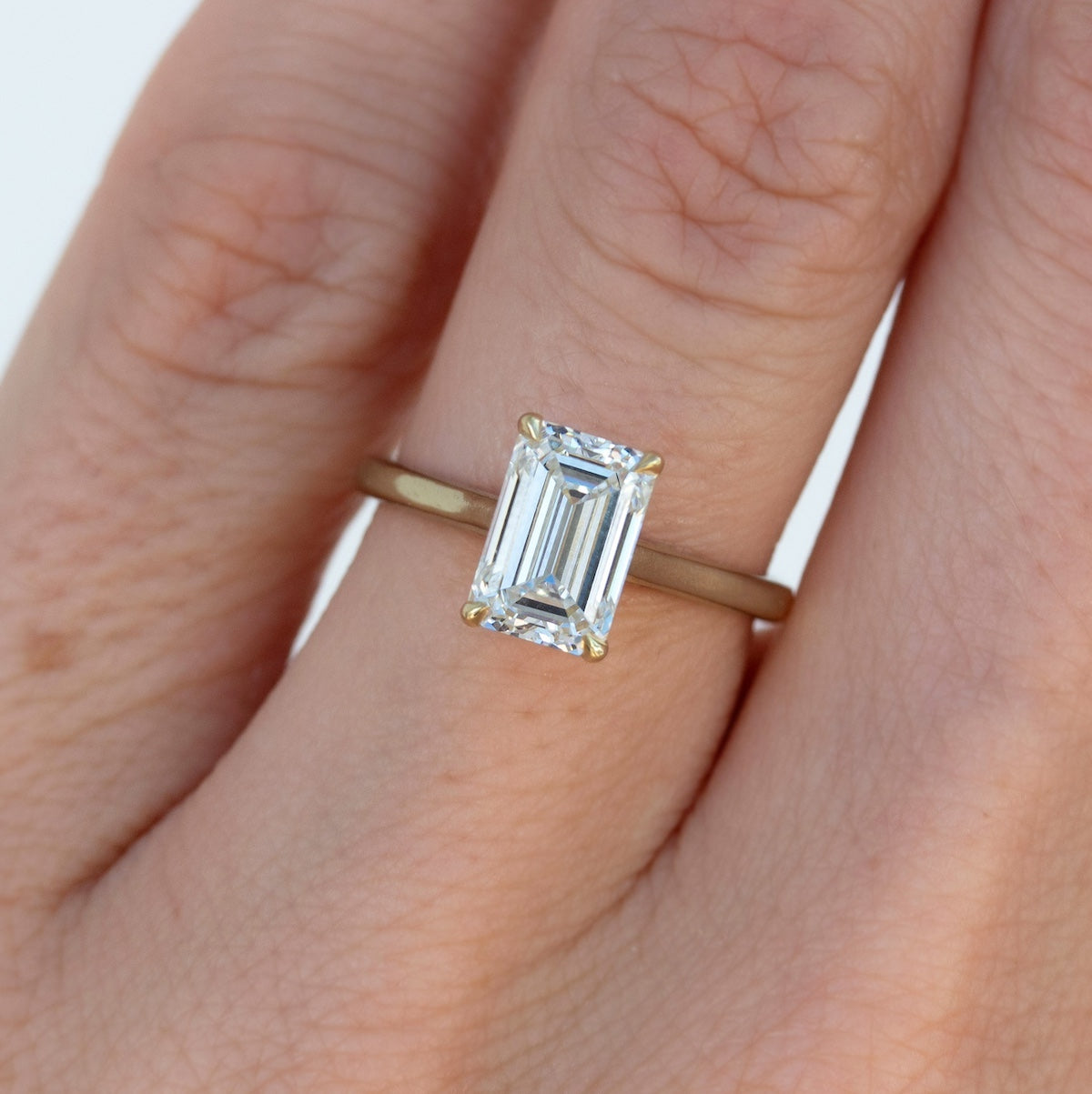 Clio Emerald Cut Diamond Solitaire Ring