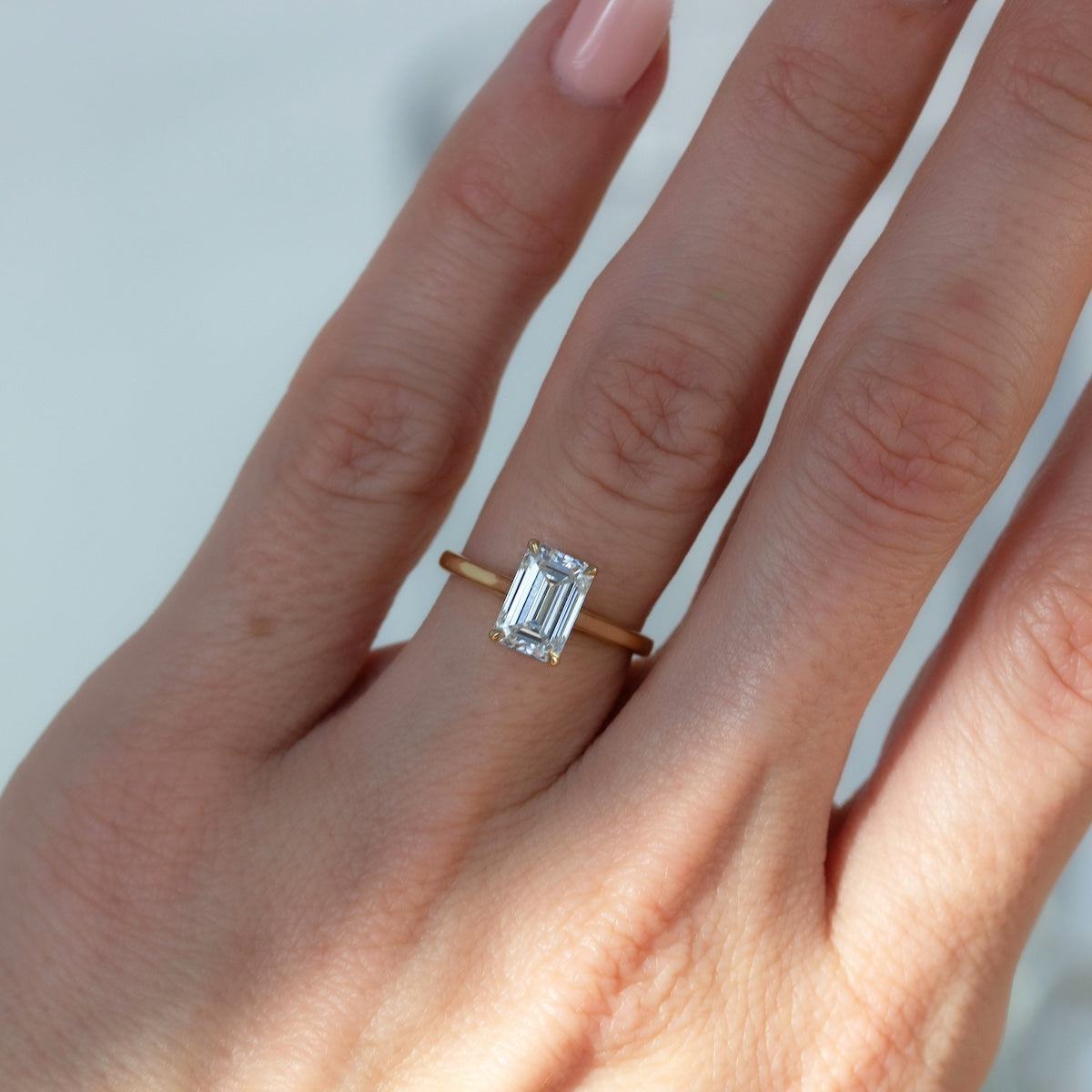 Clio Emerald Cut Diamond Solitaire Ring