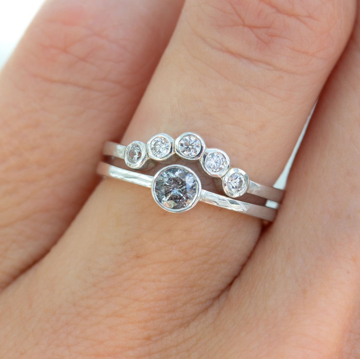 Maia Salt & Pepper Diamond Ring