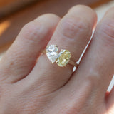 Yellow & White Diamond Toi Et Moi Ring