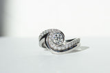diamond wave ring in platinum