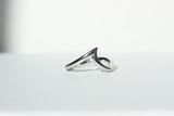 diamond wave ring in platinum