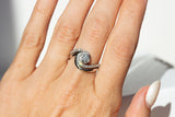 diamond wave ring in platinum