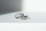 diamond wave ring in platinum
