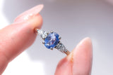 Sapphire and diamond trilogy ring