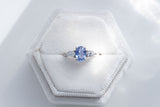 Sapphire and diamond trilogy ring