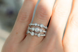 Triple band diamond ring in platinum