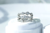 Triple band diamond ring in platinum