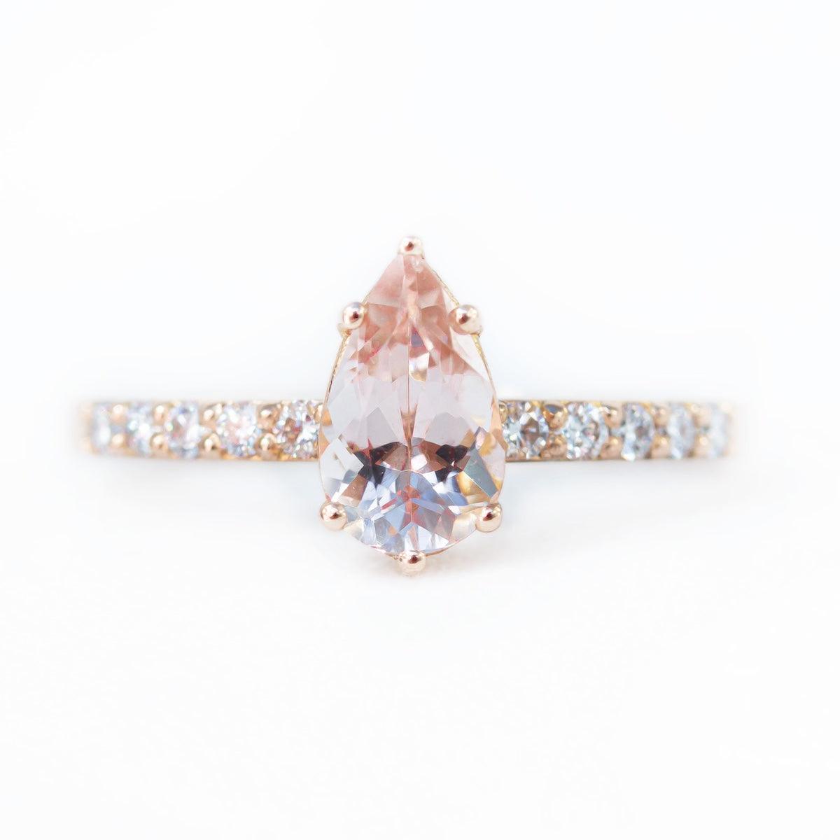 Celine Peach Morganite Diamond Ring - Amy Jennifer Jewellery