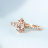 Celine Peach Morganite Diamond Ring - Amy Jennifer Jewellery