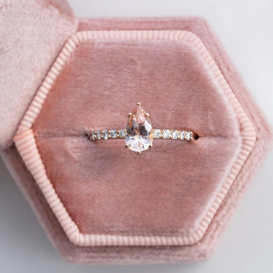 Celine Peach Morganite Diamond Ring - Amy Jennifer Jewellery