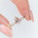 Celine Peach Morganite Diamond Ring - Amy Jennifer Jewellery