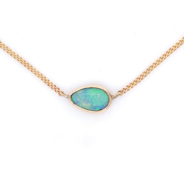 Crystal Opal Necklace in Yellow Gold - Amy Jennifer Jewellery