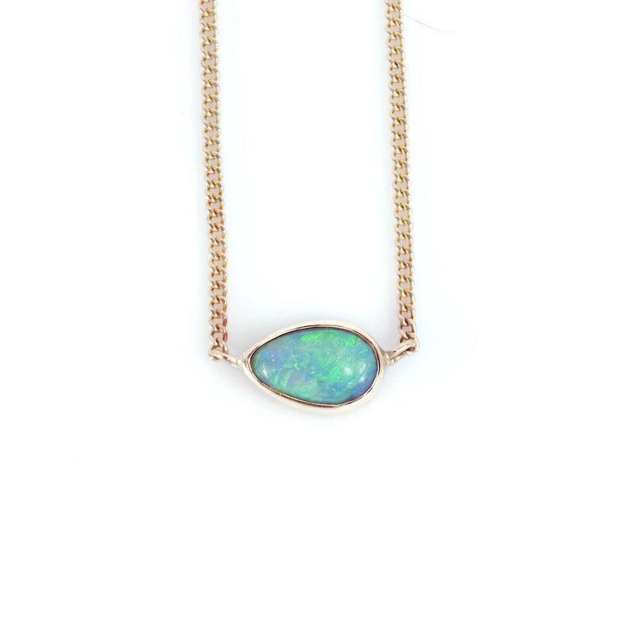Crystal Opal Necklace in Yellow Gold - Amy Jennifer Jewellery