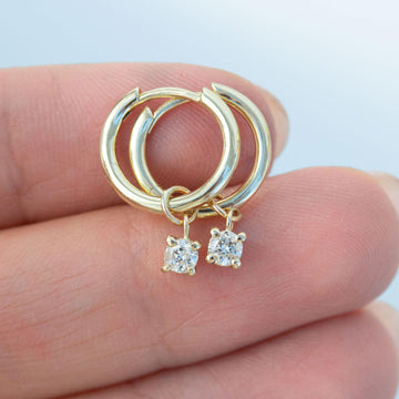 Diamond Singles Huggie Earrings - Amy Jennifer Jewellery