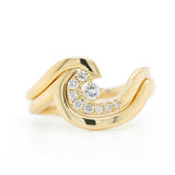 Diamond Wave Ring set in 18K Yellow Gold by Amy Jennifer Jewellery