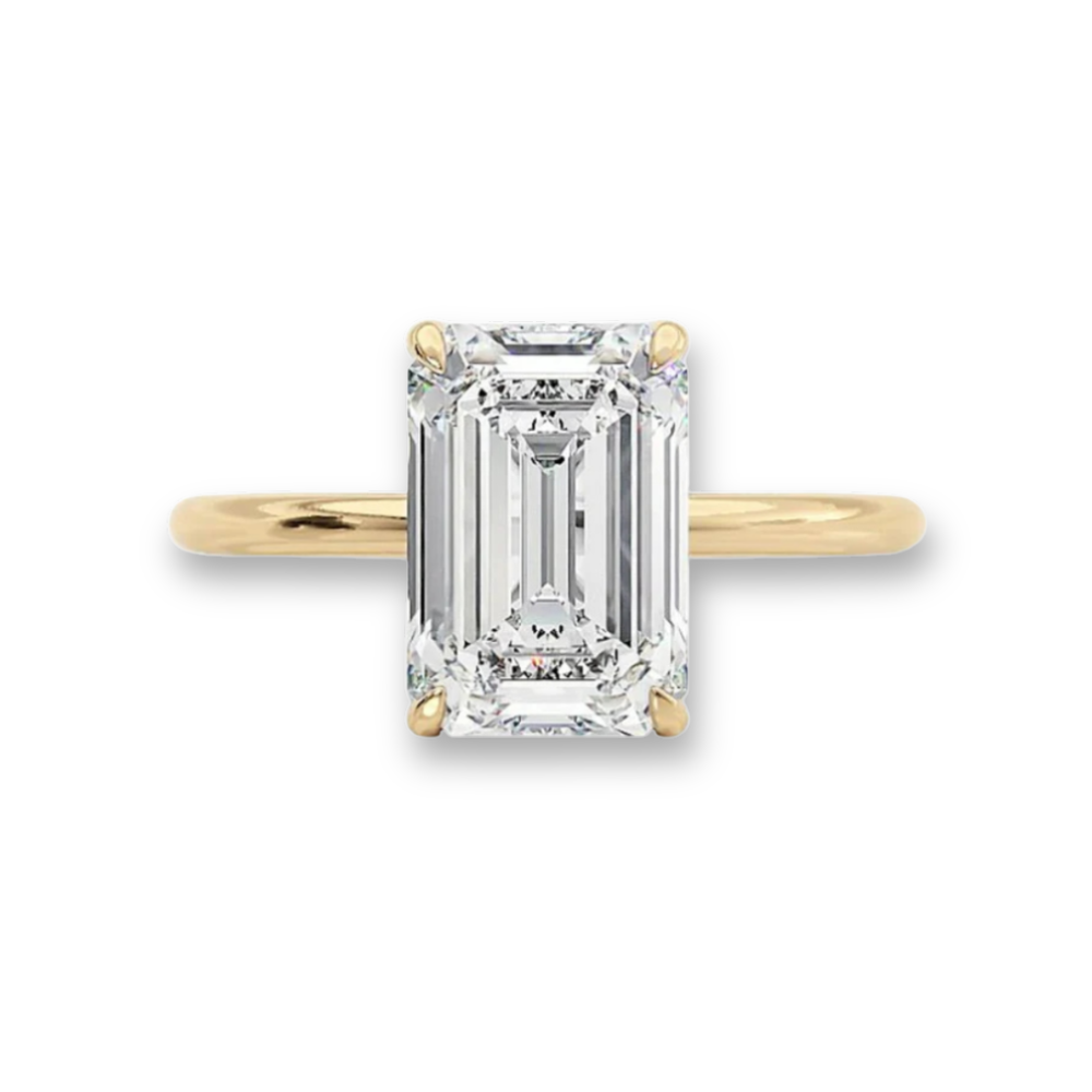 Clio Emerald Cut Diamond Solitaire Ring