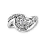 diamond wave ring in platinum