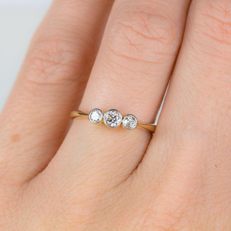 3 Stone Diamond Ring in 18K Gold - Amy Jennifer Jewellery