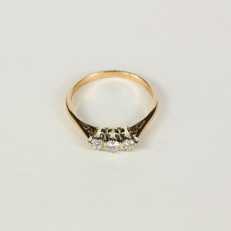 3 Stone Diamond Ring in 9K Gold