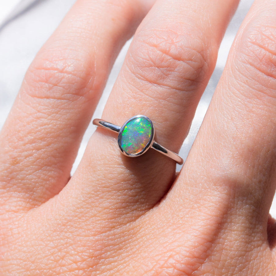 Australian Opal and Diamond Bridal Ring Set