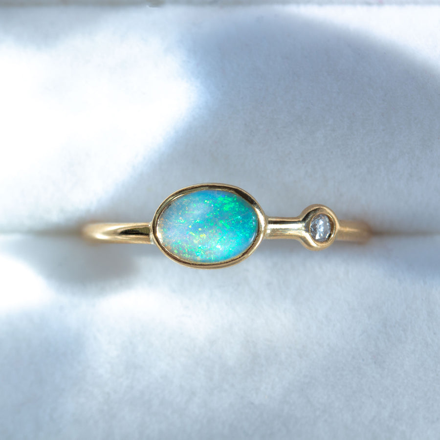 Off-Shore Opal & Diamond Ring