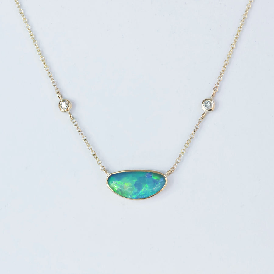 Below the surface opal and diamond Off Shore necklace