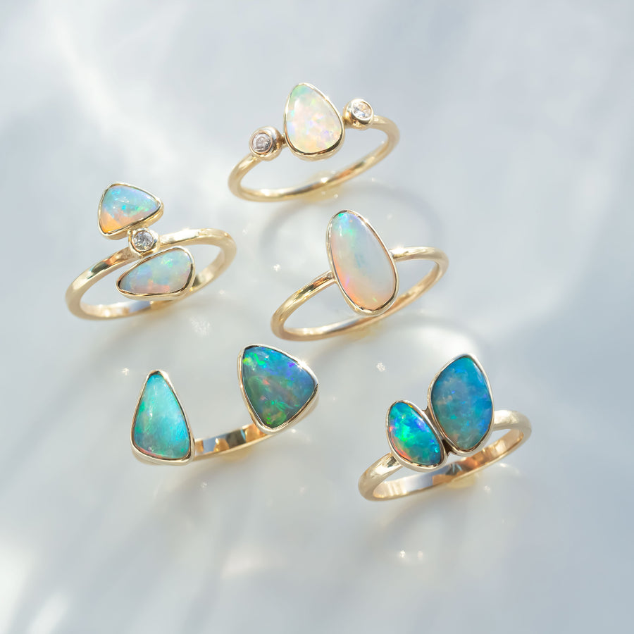 Gold Opal Ring Collection