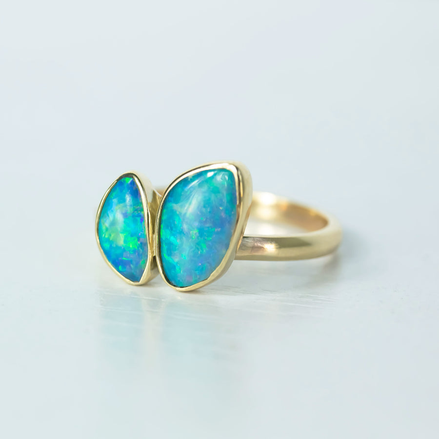 Below The Surface Double Opal Ring