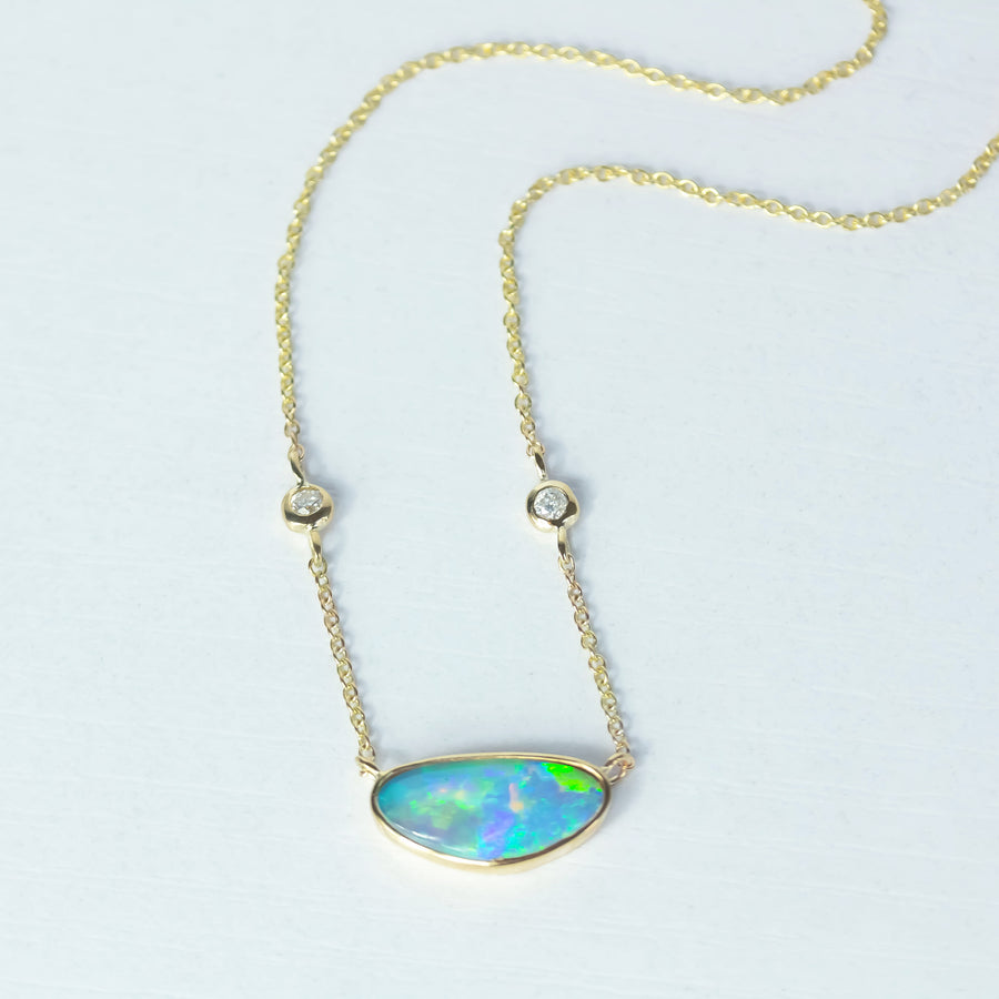 Below the surface opal and diamond Off Shore necklace