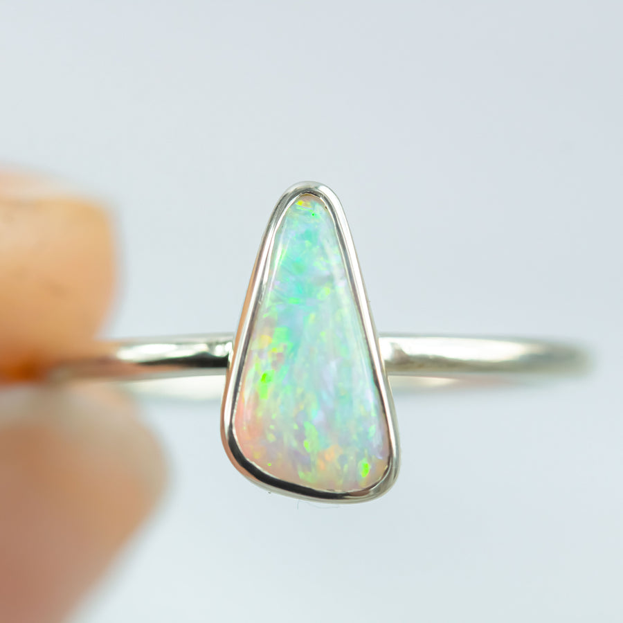 Luna Opal Ring in White Gold