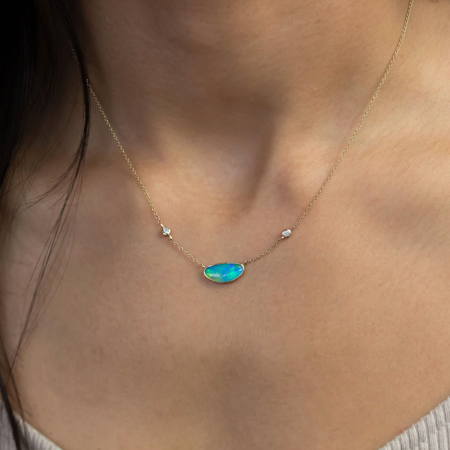 Below The Surface Off-Shore Opal and Diamond Necklace