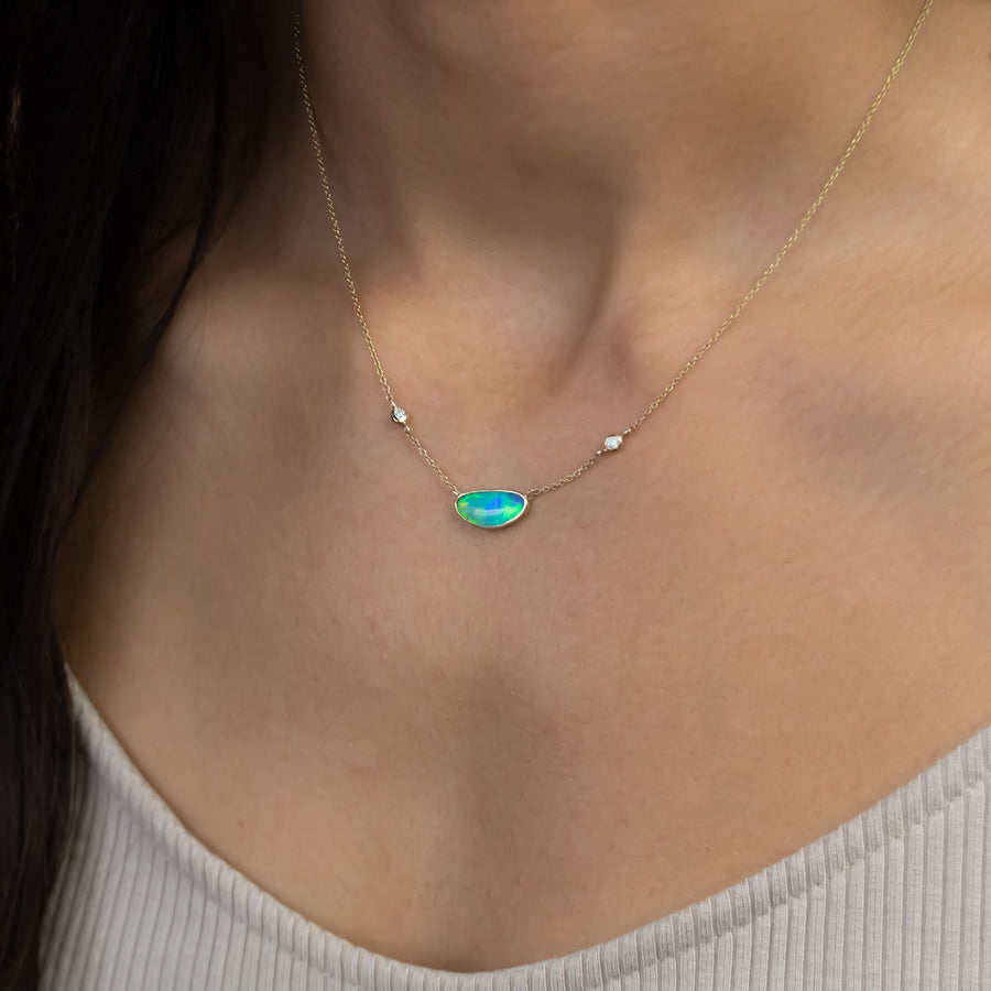 Below The Surface Off-Shore Opal and Diamond Necklace