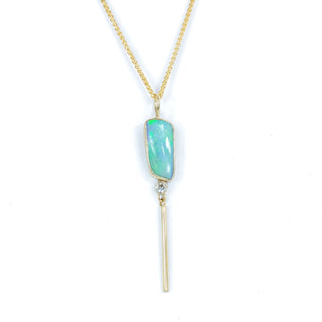 Sunbeam Diamond & Opal Necklace