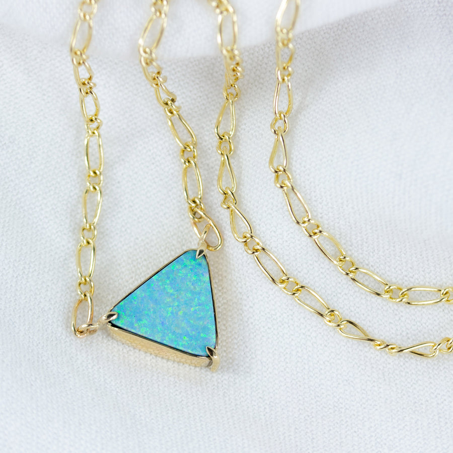 Oceanic Triangle Australian Opal Necklace in Gold