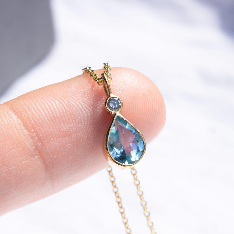 Aquamarine and Diamond 'Drop In The Ocean' Necklace