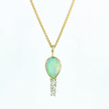 Aurora Opal Diamond Gold Necklace