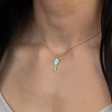 Aurora Opal Diamond Gold Necklace