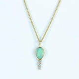 Aurora Opal Diamond Gold Necklace