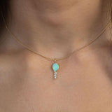 Aurora Opal Diamond Gold Necklace