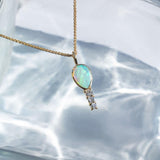 Aurora Opal Diamond Gold Necklace