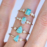 Aurora Opal and Diamond Ring